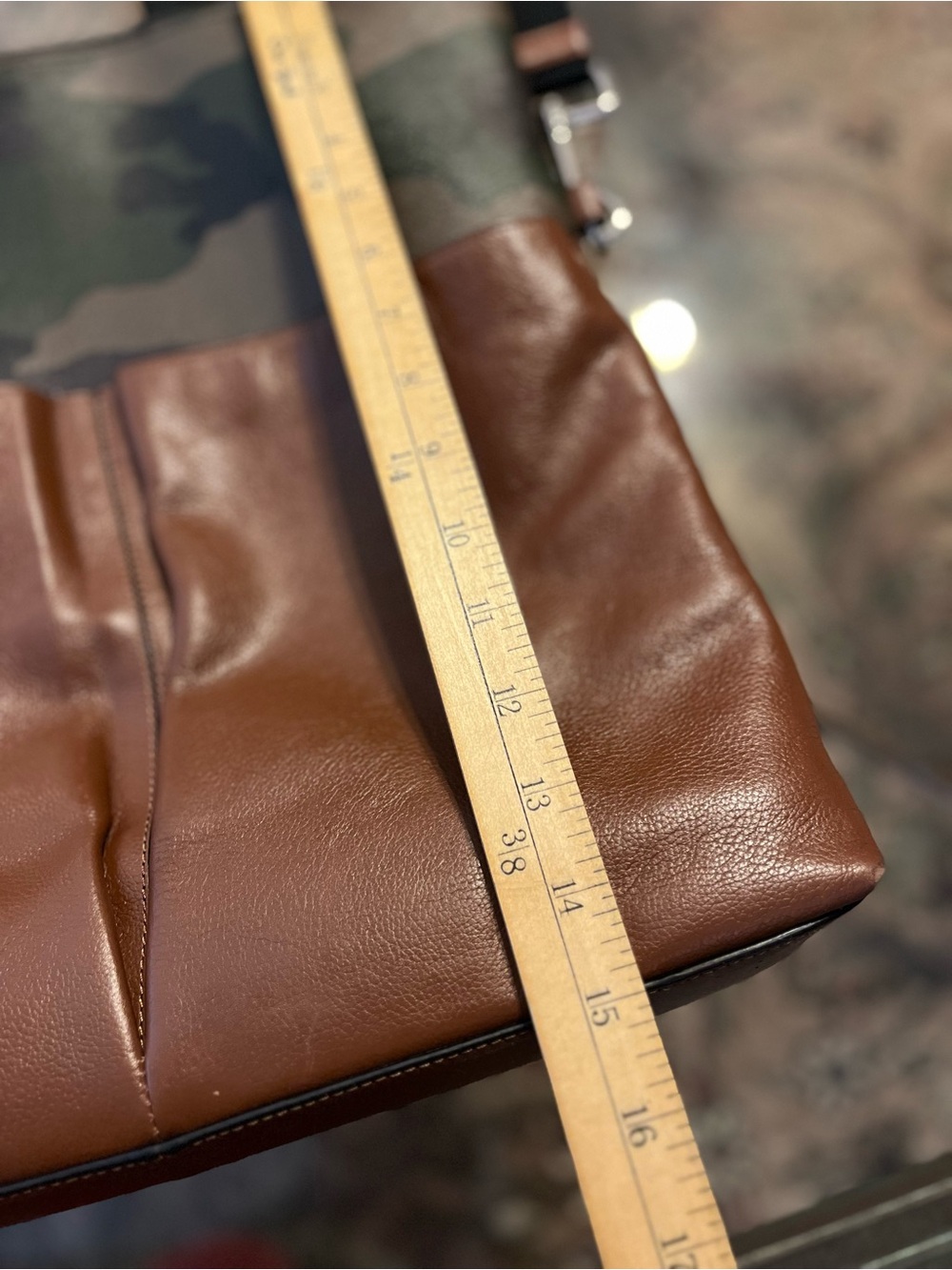 Coach Camouflage Foldover Crossbody Tote Bag Brown Leather Utility Unisex - Picture 13 of 13